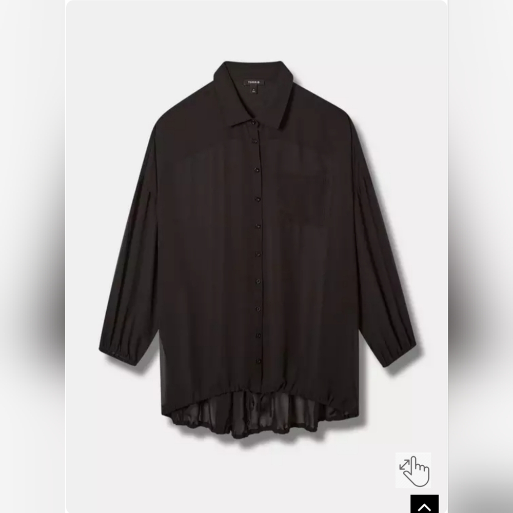 NWT Torrid Black Button-Down Kimono Shirt